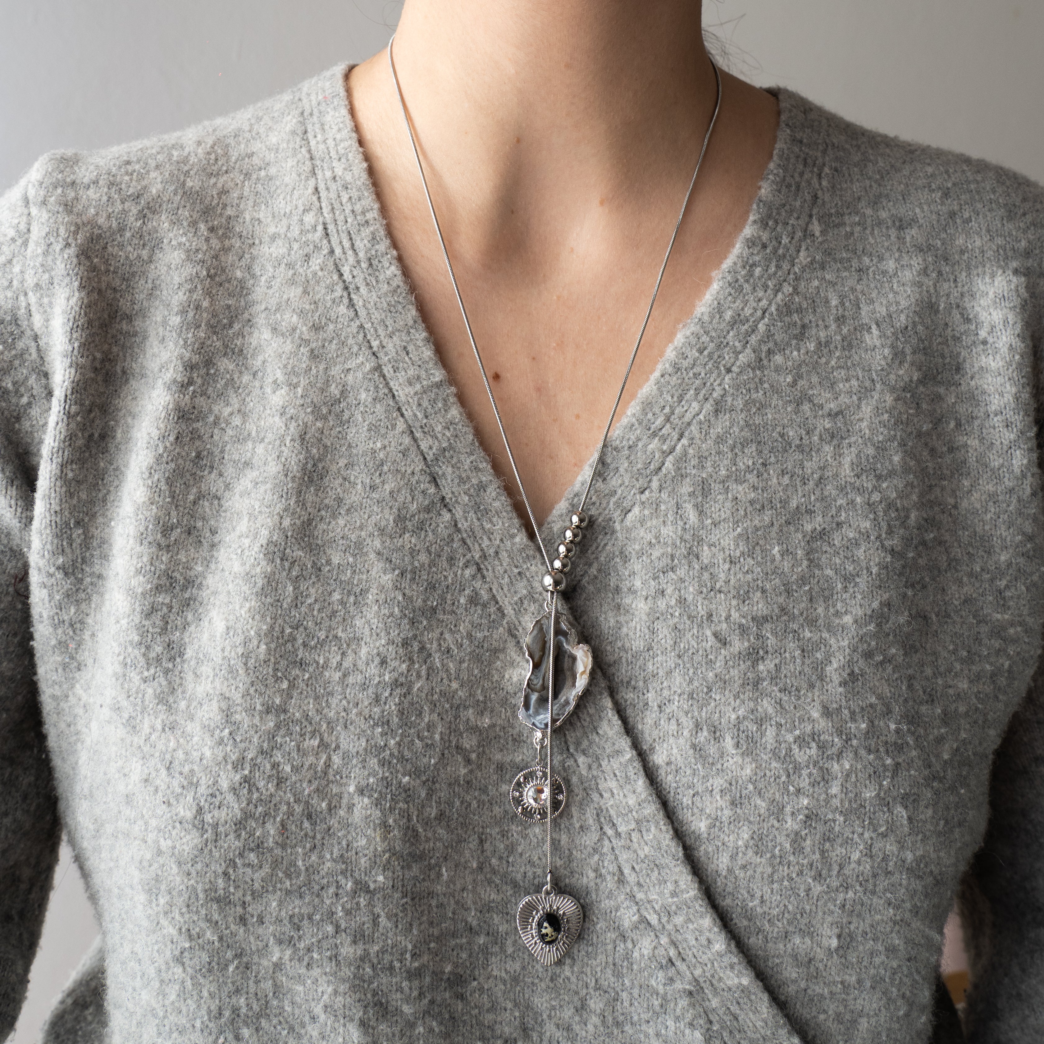 HEART NECKLACE WITH AGATE