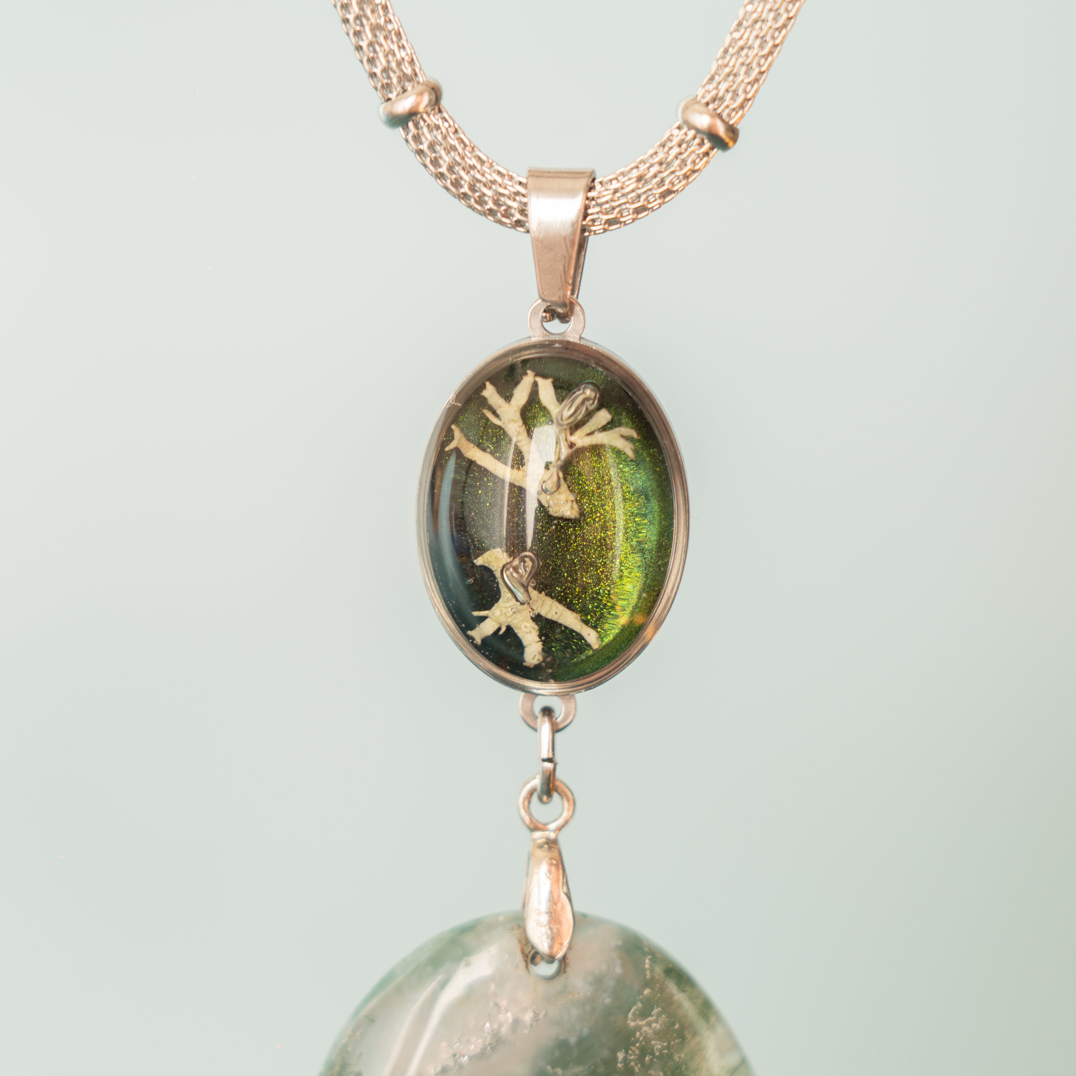 INDIRA NECKLACES WITH MISTY AGATE