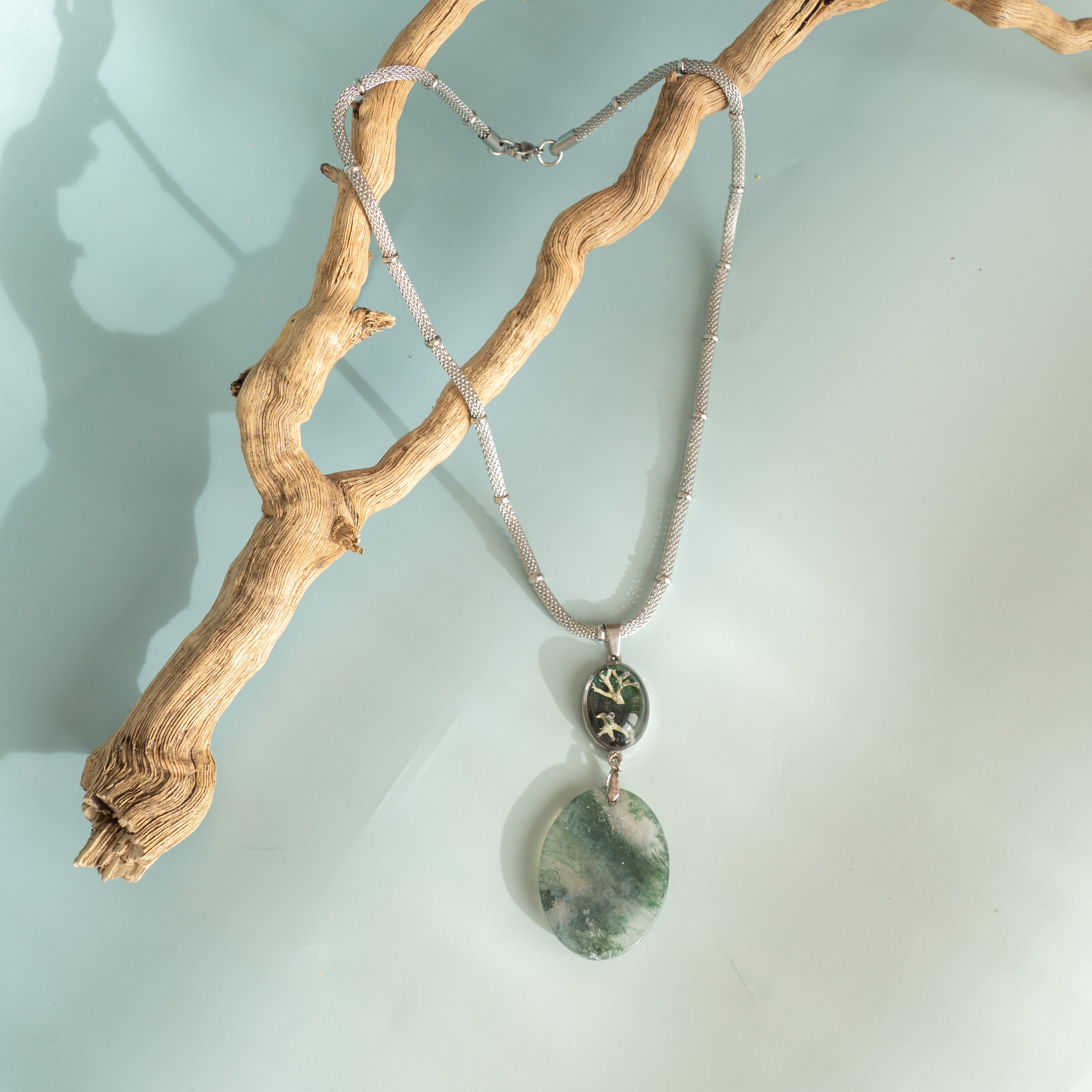 INDIRA NECKLACES WITH MISTY AGATE