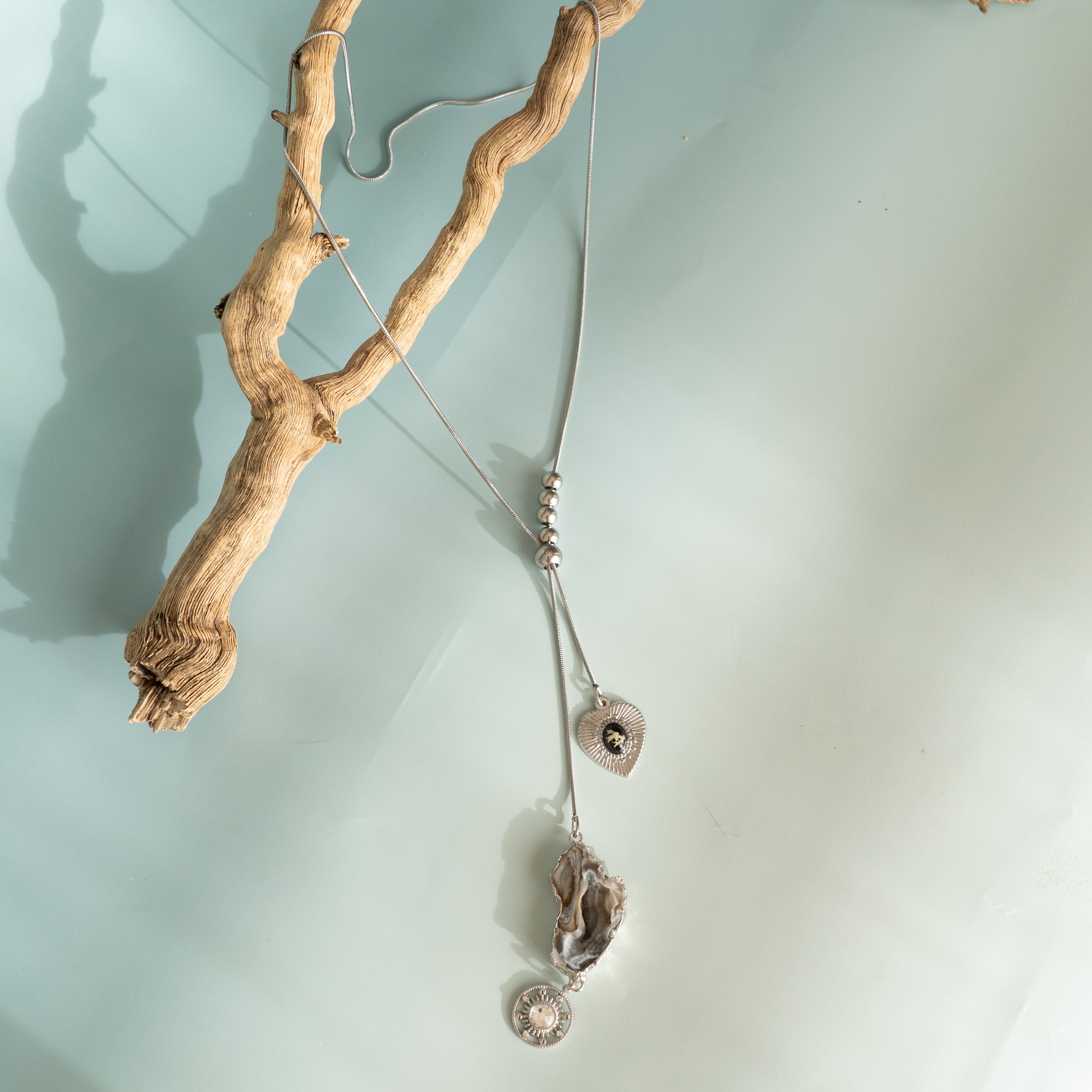 HEART NECKLACE WITH AGATE