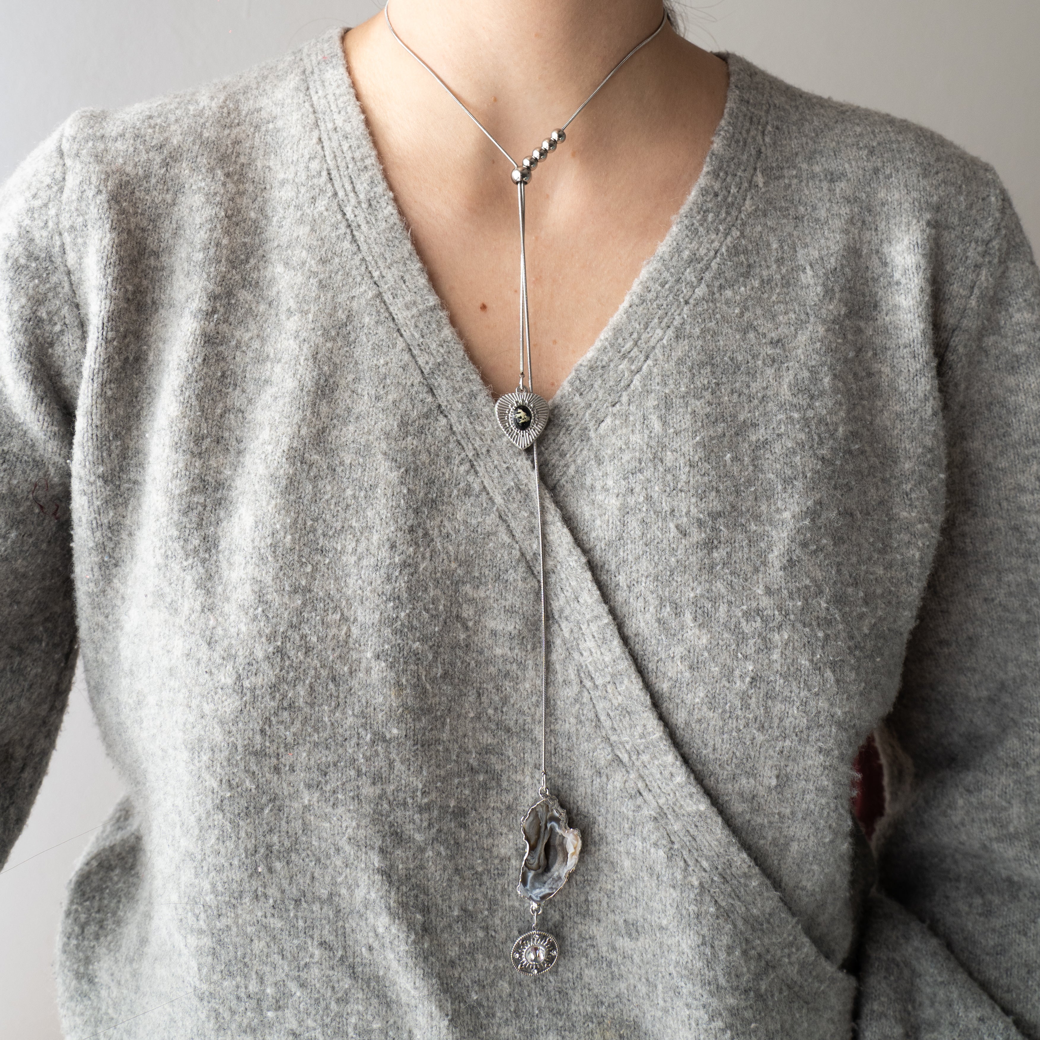 HEART NECKLACE WITH AGATE