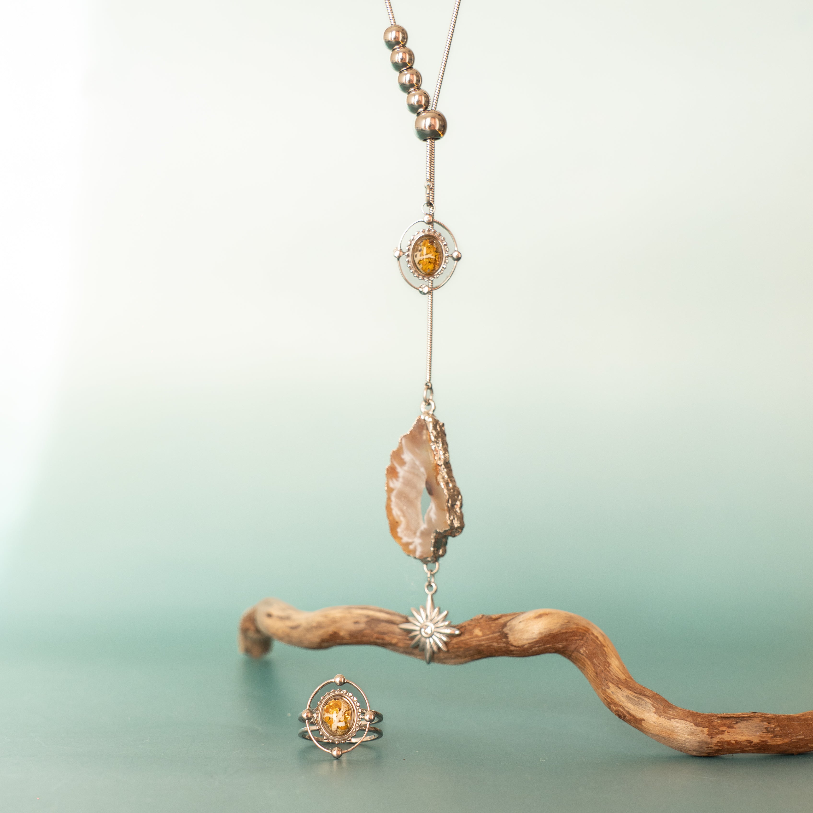 SET SPIRALE OVALE CON AGATA