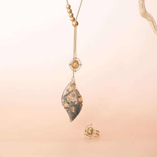 SET SPIRALE OVALE CON AGATA MUSCHIATA